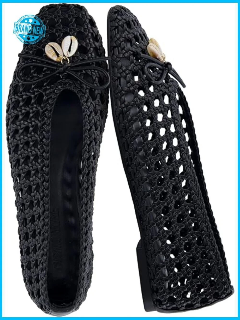 Pointed Toe Ballet Flats Woven Memory Foam Comfortable Elegant Chic